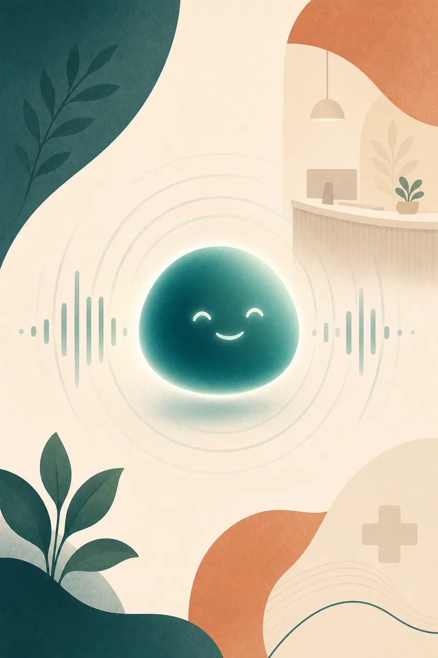 Illustration of Luna, the AI receptionist, represented as a warm glowing assistant